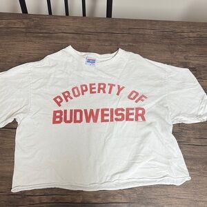 Budweiser Vintage White Tee with Red Logo